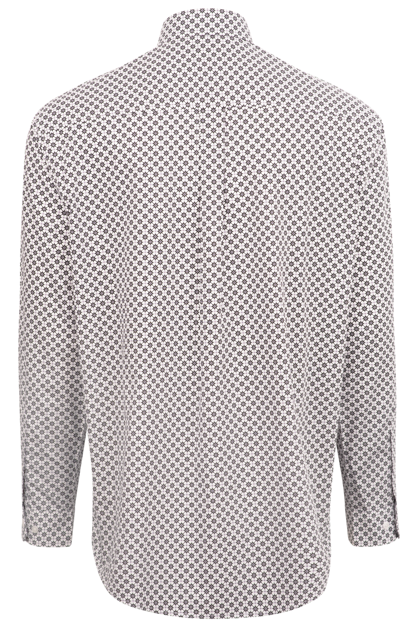 Cinch Rowl Print Button-Front Shirt - White
