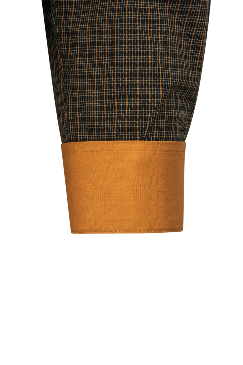 Cinch Button-Front Shirt - Black Check