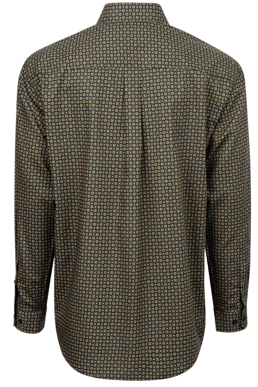 Cinch Button-Front Shirt - Black Foulard