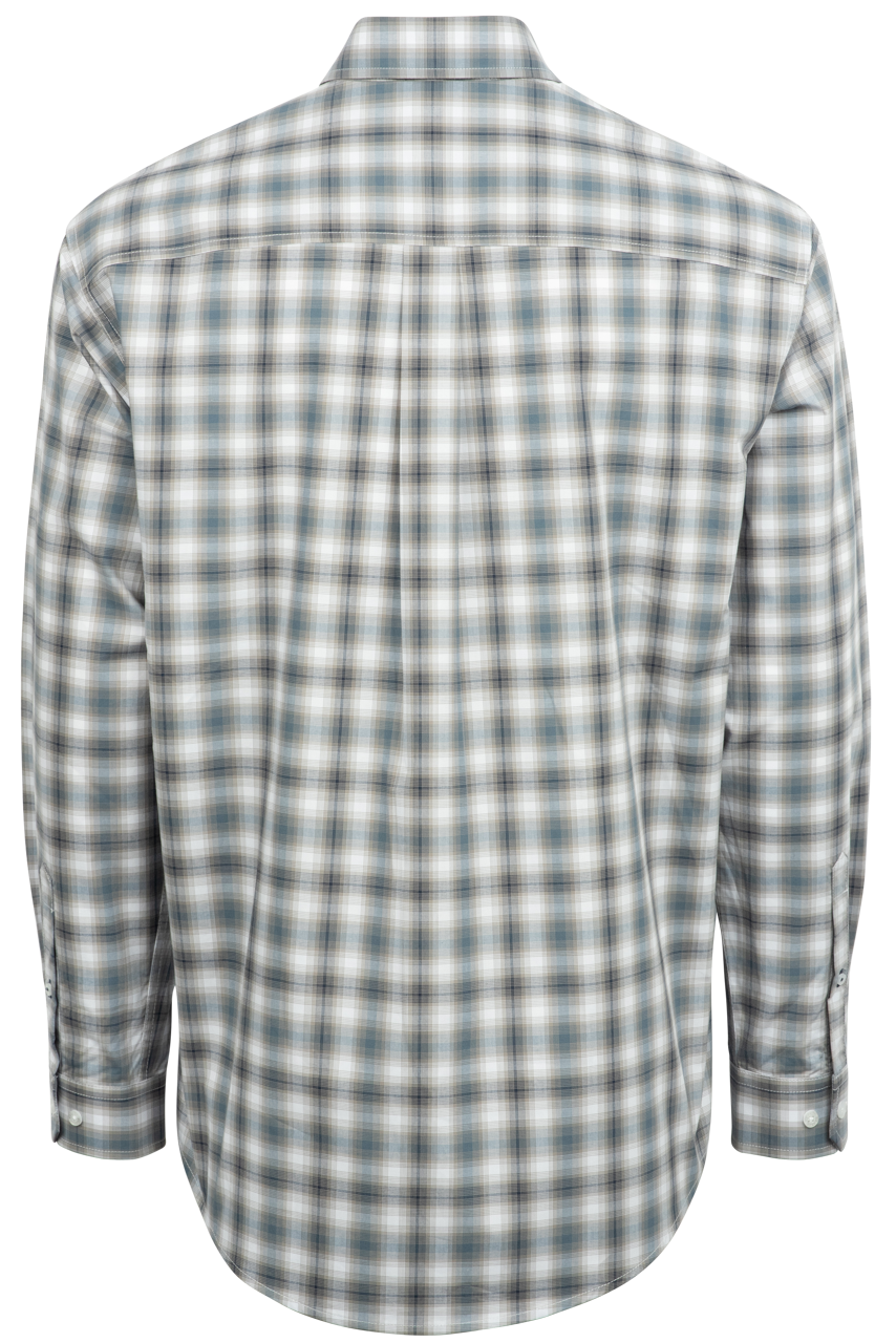 Cinch Plaid Button-Front Shirt - Navy