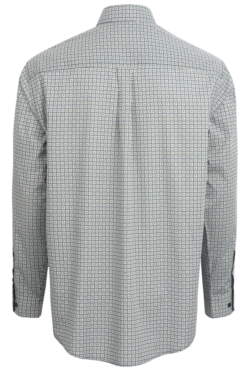 Cinch Button-Front Shirt - Navy Foulard