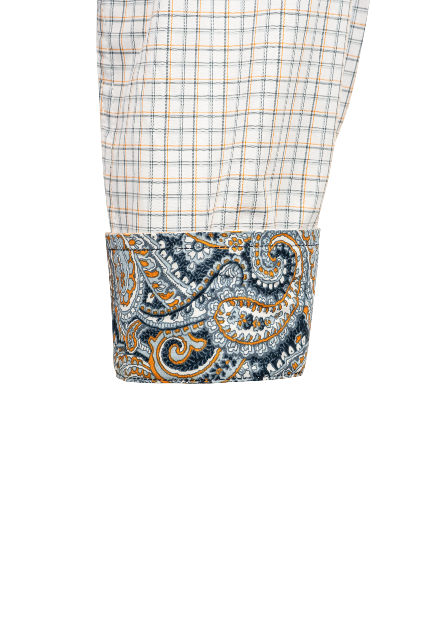 Cinch Woven Check Button-Front Shirt - White