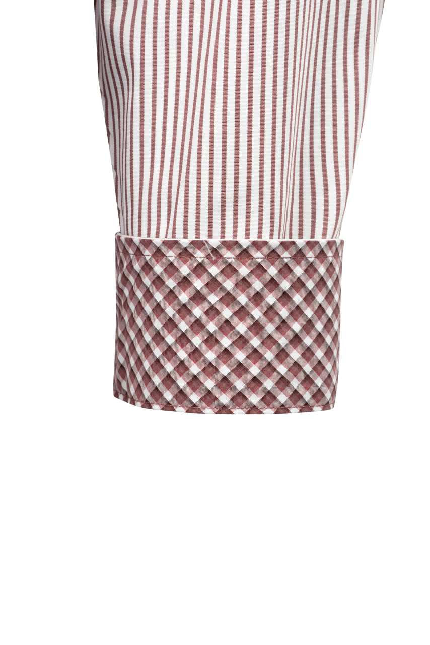 Cinch Striped Button-Front Shirt - Burgundy