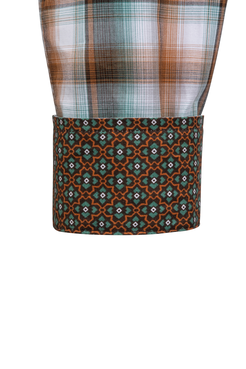 Cinch Button-Front Shirt - Multi Plaid
