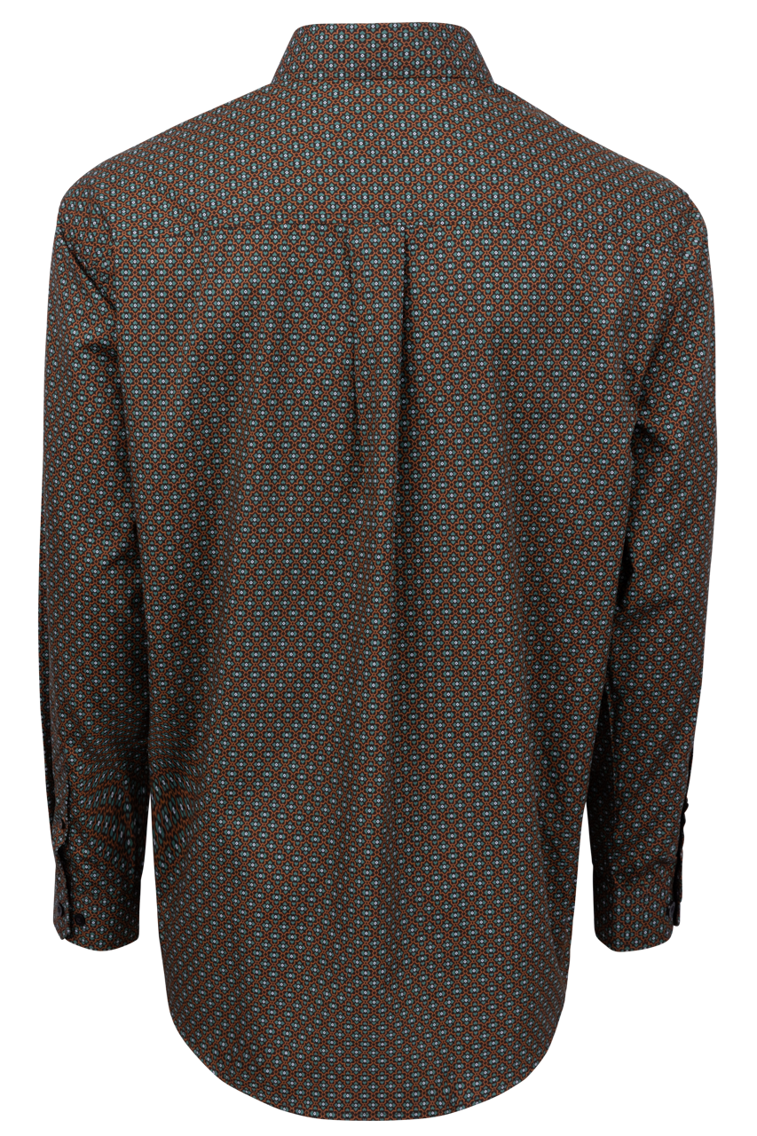 Cinch Button-Front Shirt - Brown & Green