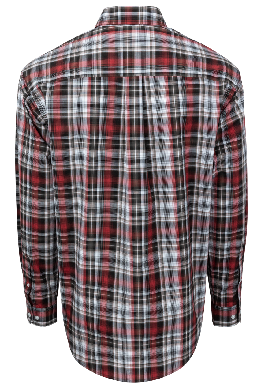 Cinch Button-Front Shirt - Red Plaid
