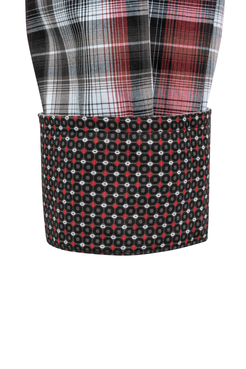 Cinch Button-Front Shirt - Red Plaid