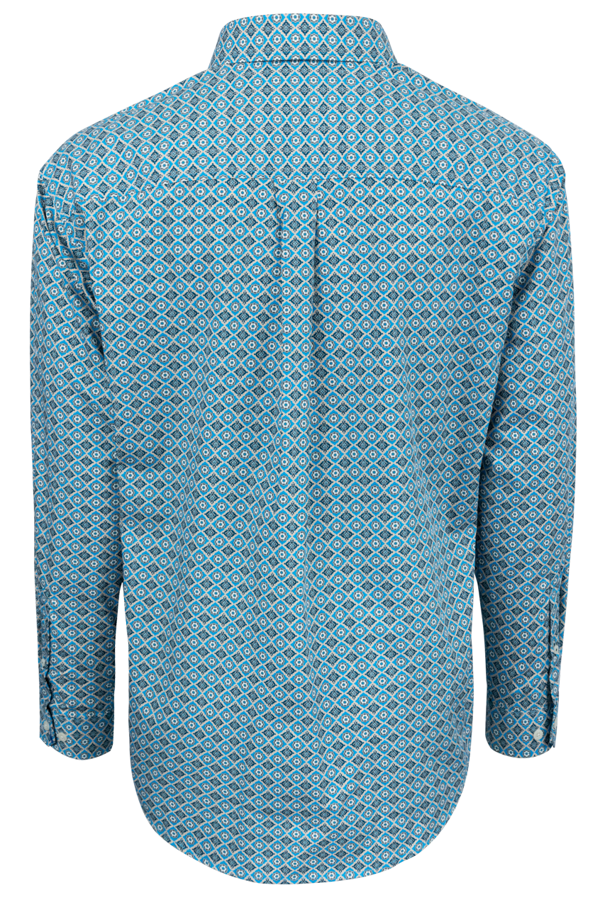 Cinch Foulard Button-Front Shirt - Blue Aztec