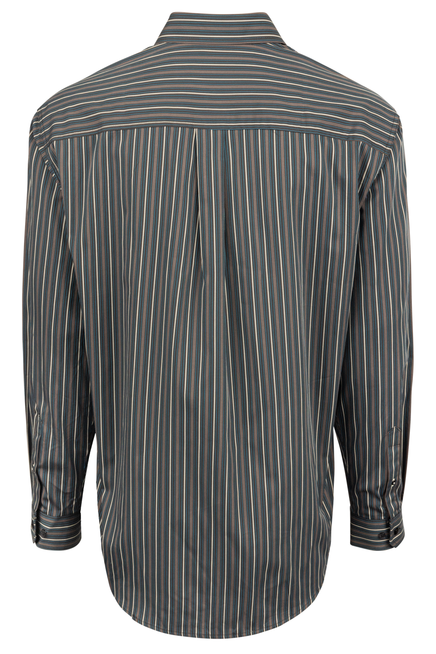 Cinch Striped Button-Front Western Shirt - Charcoal