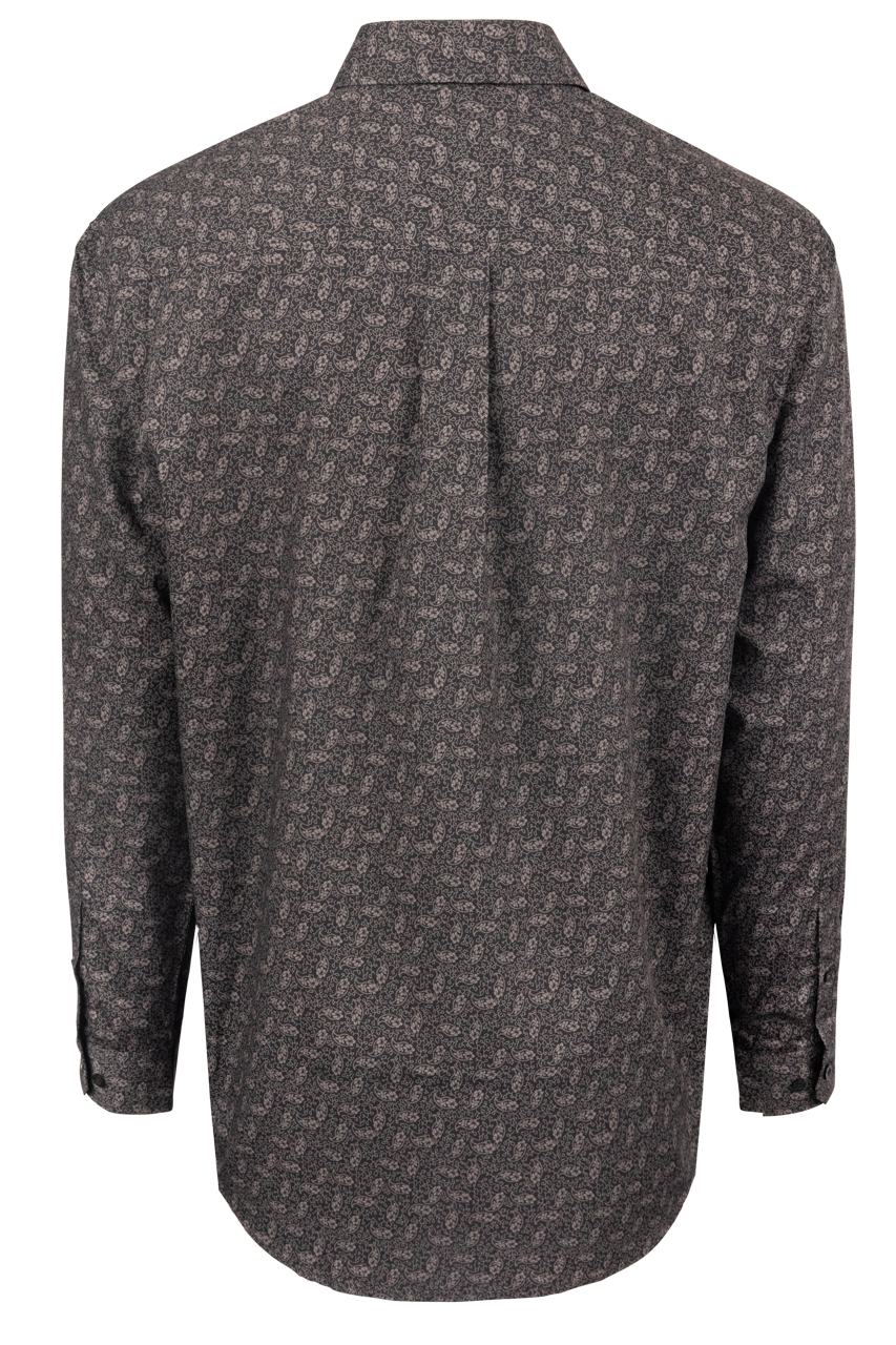 Cinch Floral Paisley Button-Front Shirt - Charcoal