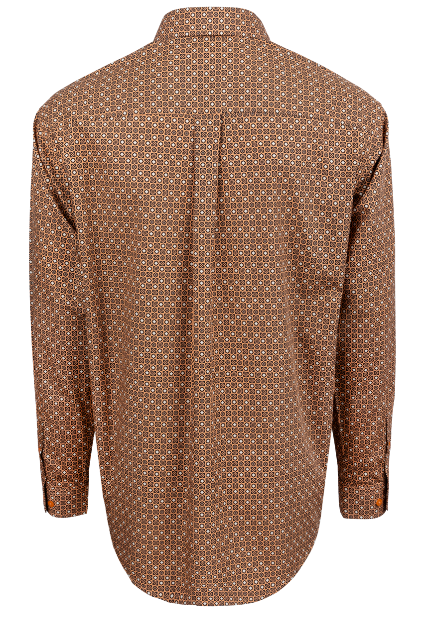 Cinch Aztec Foulard Button-Front Shirt - Copper