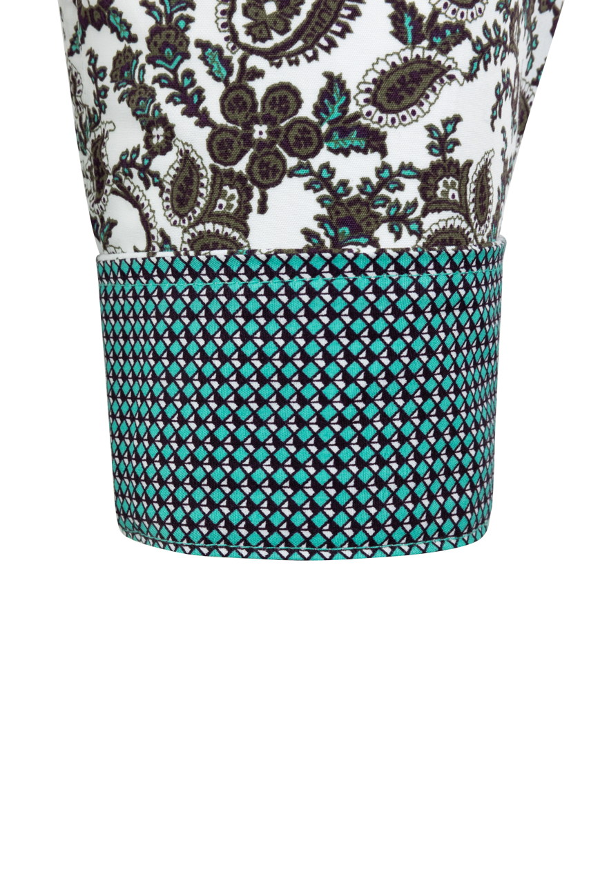 Cinch Paisley Button-Front Shirt - White and Green