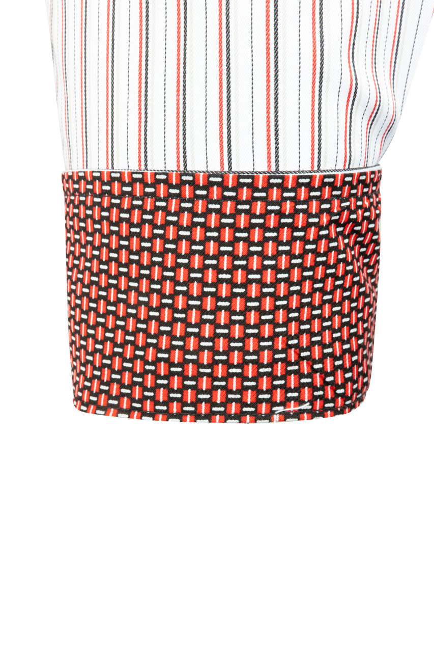 Cinch Striped Button-Front Shirt - Red/White