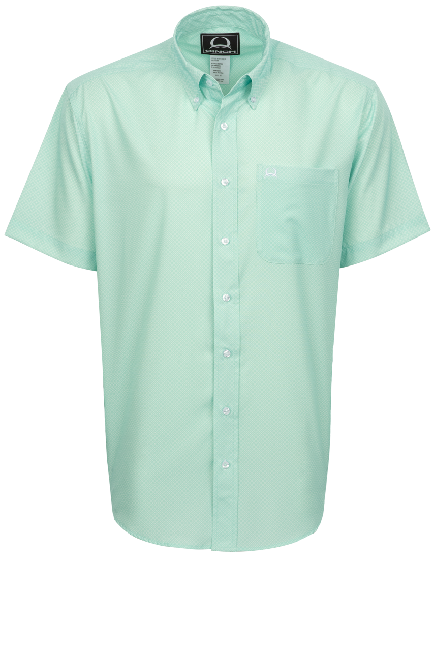 Cinch Arena Flex Button-Front Shirt - Mint Diamond