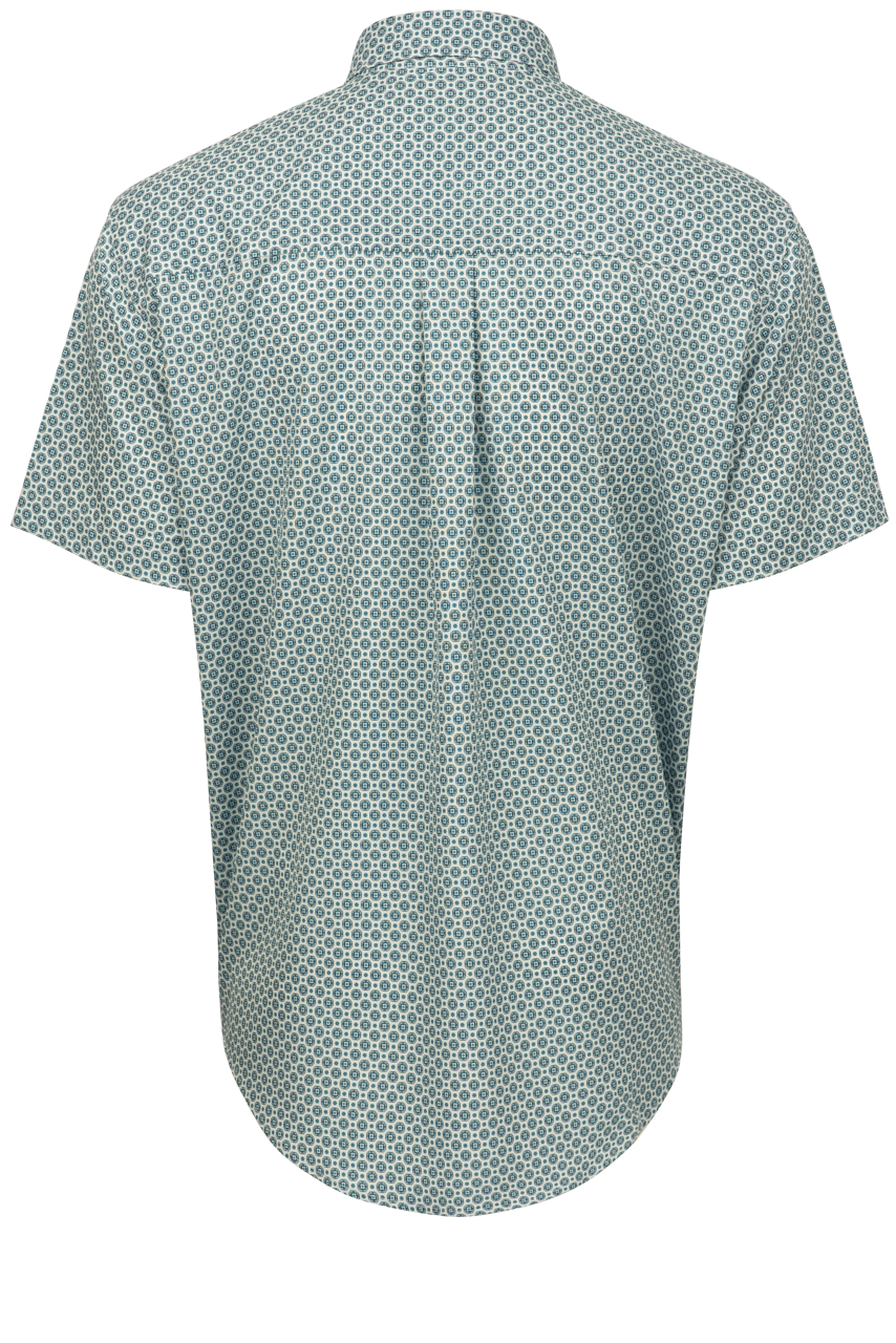 Cinch Arena Flex Button-Front Shirt - White & Blue Foulard