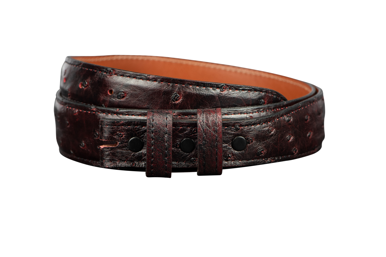 Chacon 1.25" Full-Quill Ostrich Tapered Belt Strap