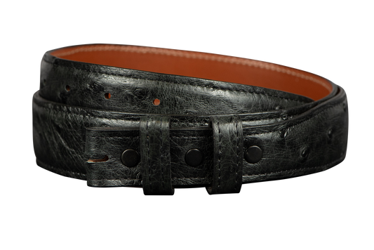 Chacon 1.25" Full-Quill Ostrich Tapered Belt Strap