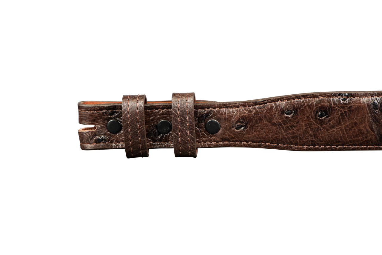 Chacon 1.25" Full-Quill Ostrich Tapered Belt Strap