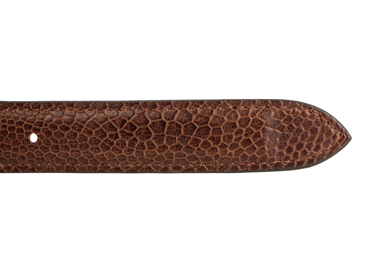 Chacon 1.25" Tapered Ostrich Leg Belt Strap - Brown