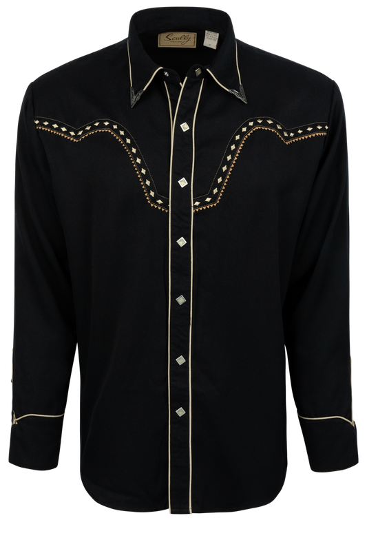 Scully Diamond Snap Front Shirt - Black