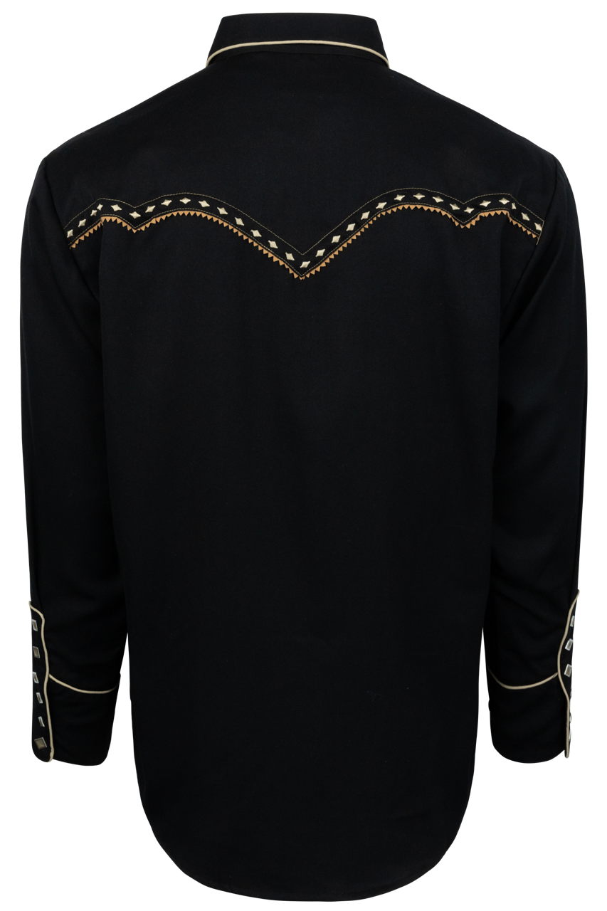 Scully Diamond Snap Front Shirt - Black