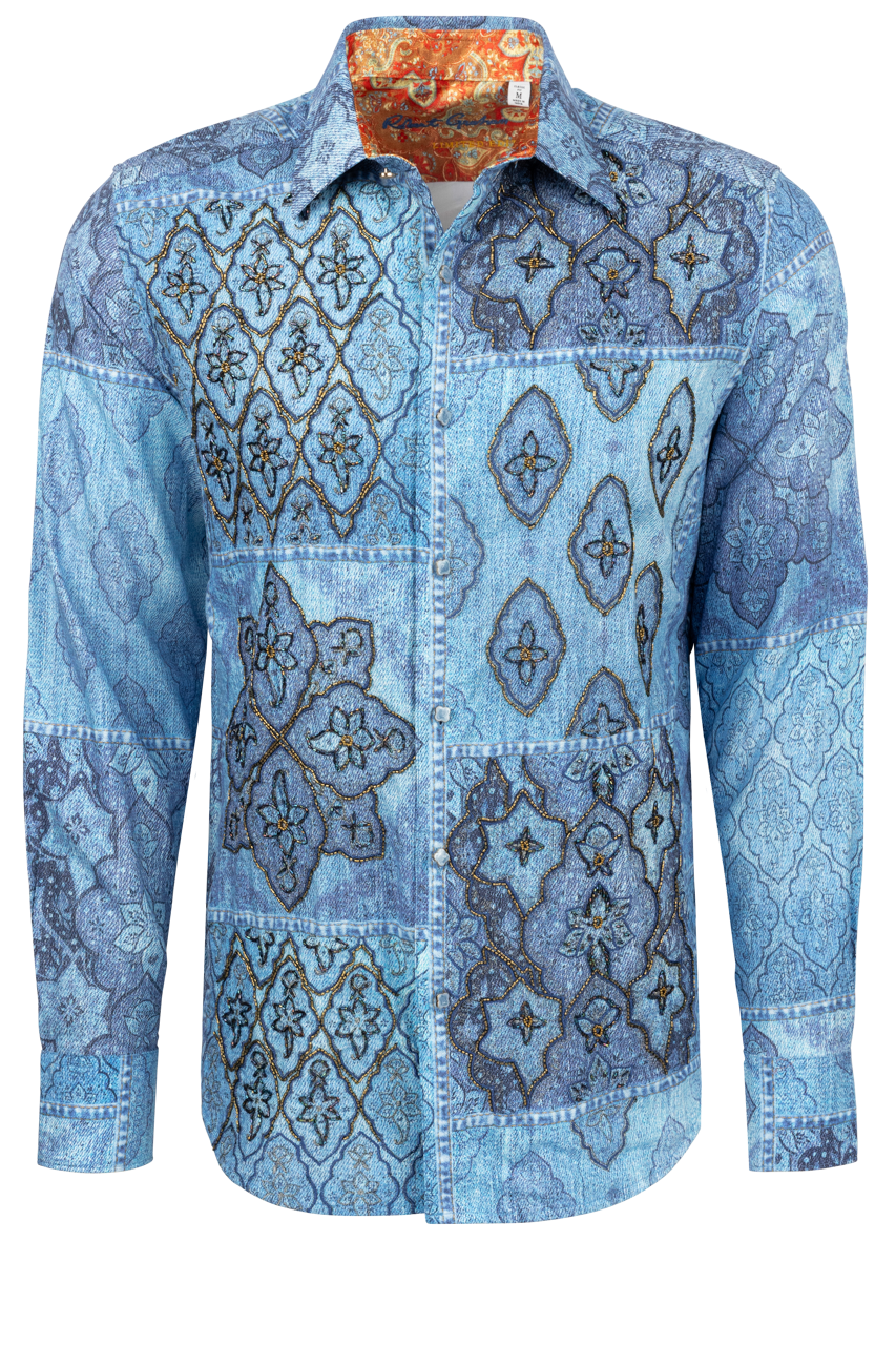 Robert Graham Jungle Blues Button-Front Shirt