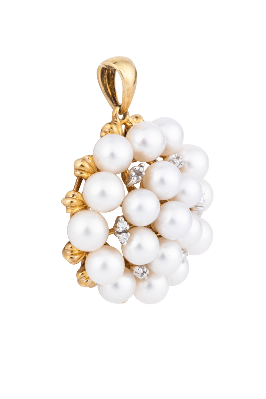 Pearl & Diamond Cluster Pendant