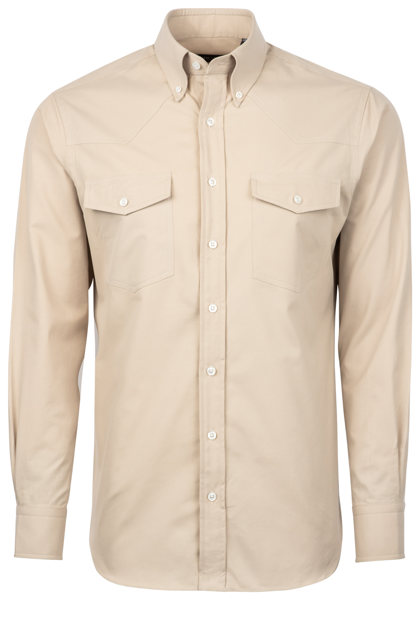 Pinto Ranch YY Collection Twill Button-Front Sport Shirt - Tan