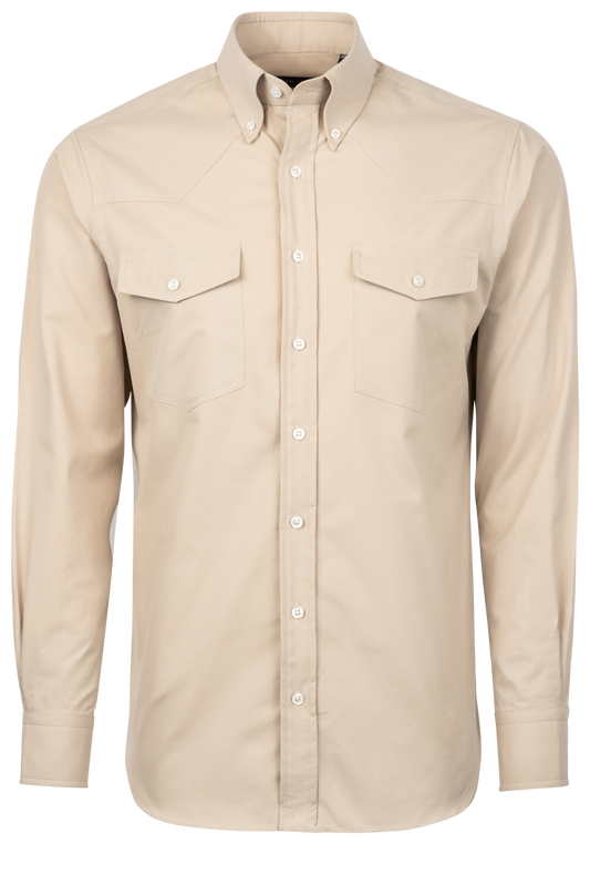 Pinto Ranch YY Collection Twill Button-Front Sport Shirt - Tan