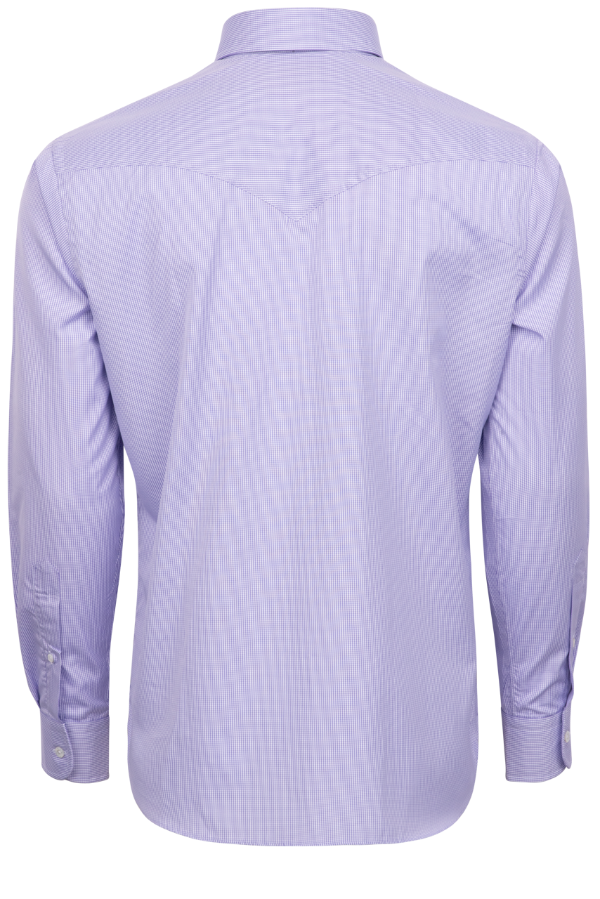 Pinto Ranch YY Collection Button-Front Shirt - Lavender Check