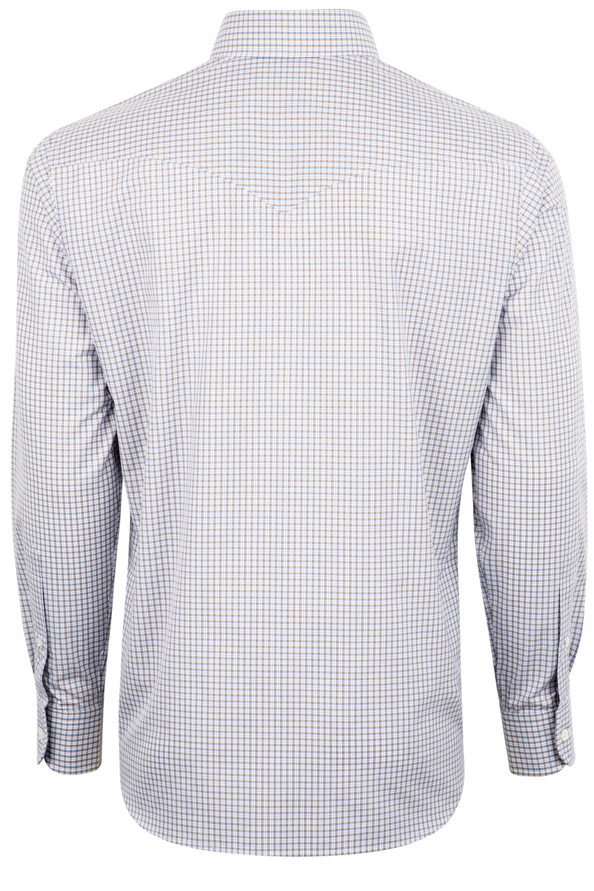 Pinto Ranch YY Collection Checked Poplin Button-Front Shirt - Blue