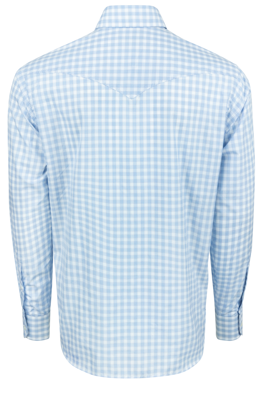 Pinto Ranch YY Collection Button-Front Shirt - Blue Check