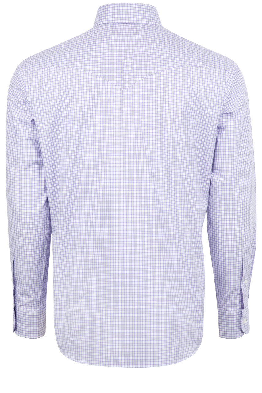Pinto Ranch YY Collection Checked Poplin Button-Front Shirt - Purple