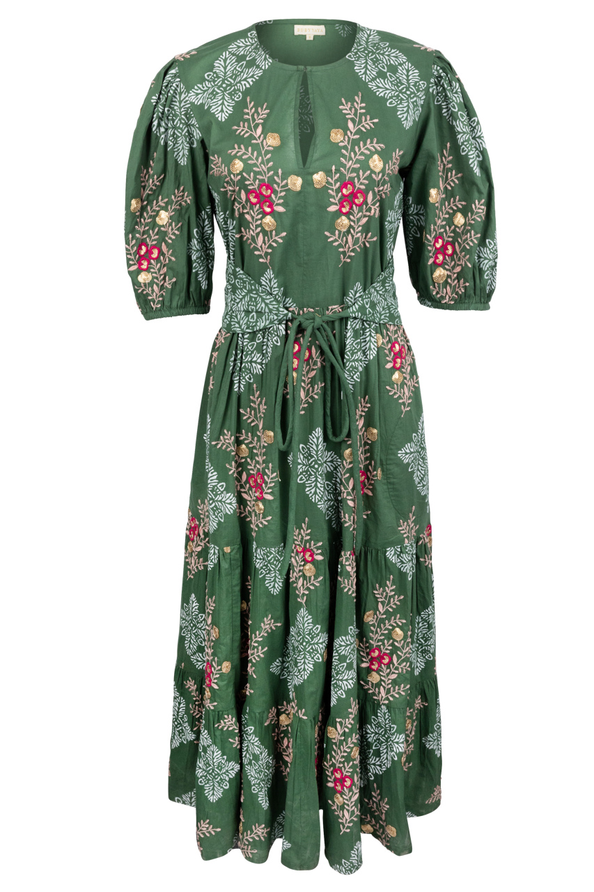 RubyYaya Primavera Green Maxi Dress