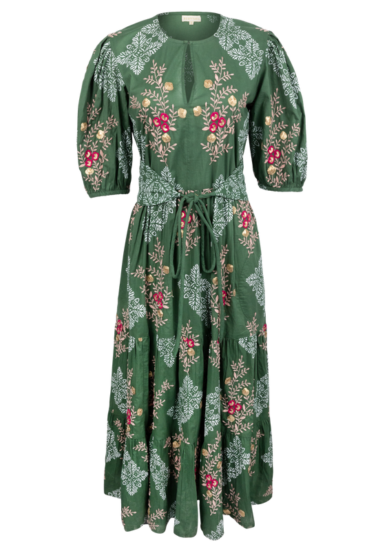 RubyYaya Primavera Green Maxi Dress