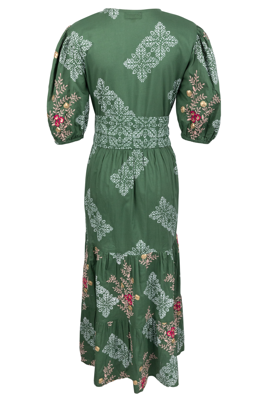 RubyYaya Primavera Green Maxi Dress