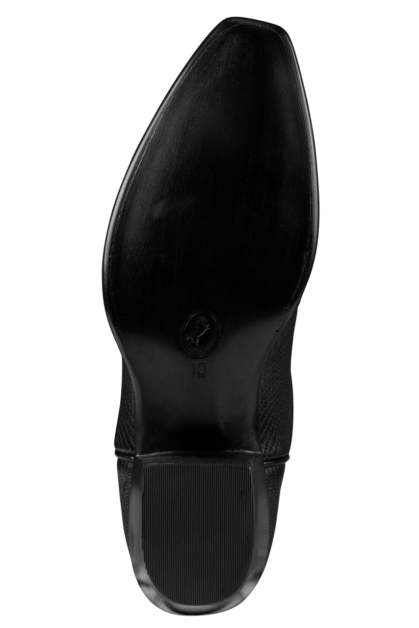 Stallion Lizard & Buffalo Calf Cowboy Boots - Black