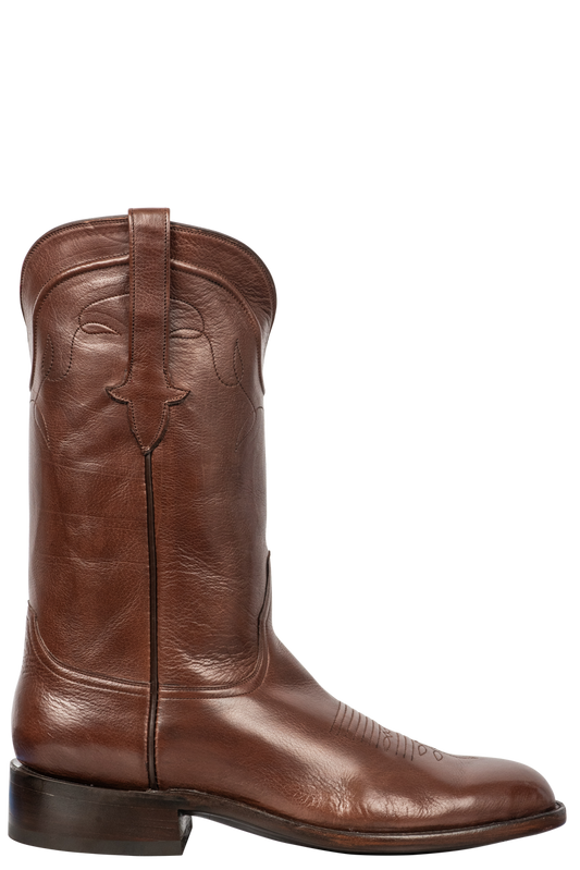 Stallion Buffalo Calf Roper Boots - Whiskey