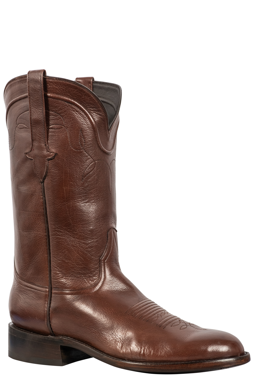 Stallion Buffalo Calf Roper Boots - Whiskey