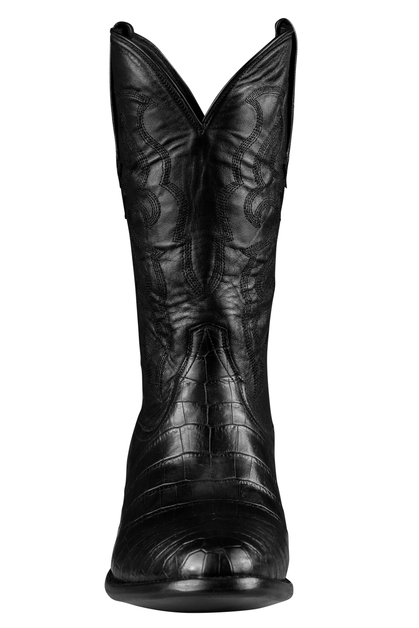 Stallion Nile Crocodile Cowboy Boots - Black