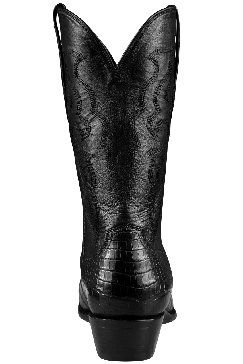 Stallion Nile Crocodile Cowboy Boots - Black