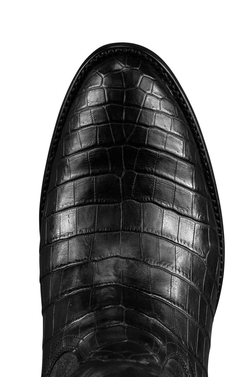Stallion Nile Crocodile Cowboy Boots - Black