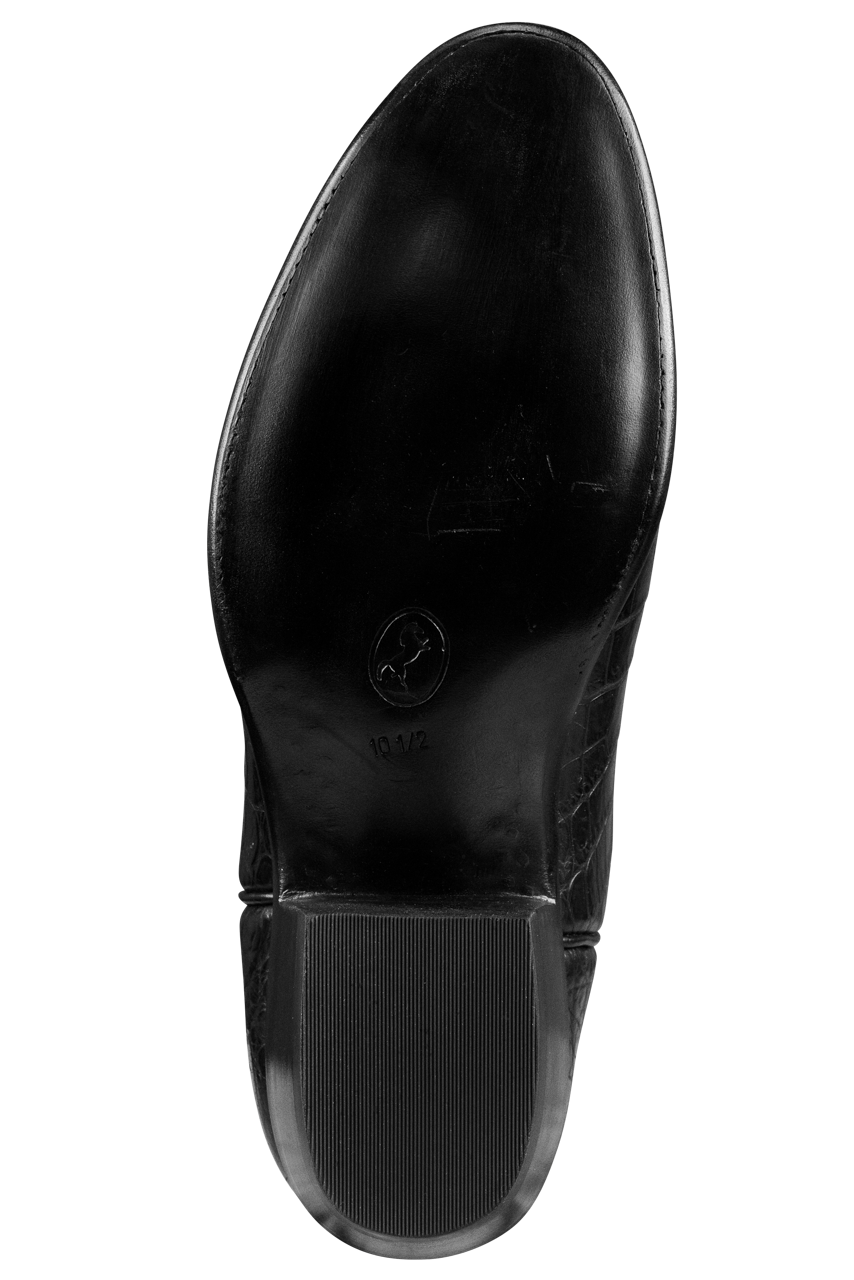 Stallion Nile Crocodile Cowboy Boots - Black