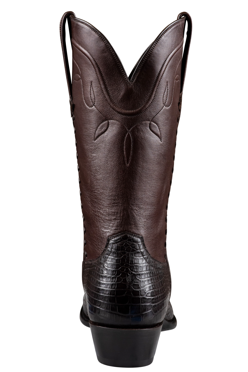 Stallion American Alligator Cowboy Boots - Chocolate