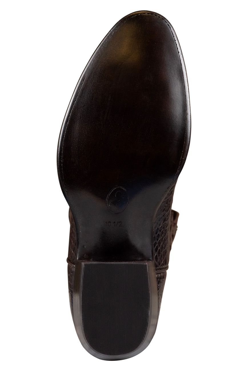Stallion American Alligator Cowboy Boots - Chocolate