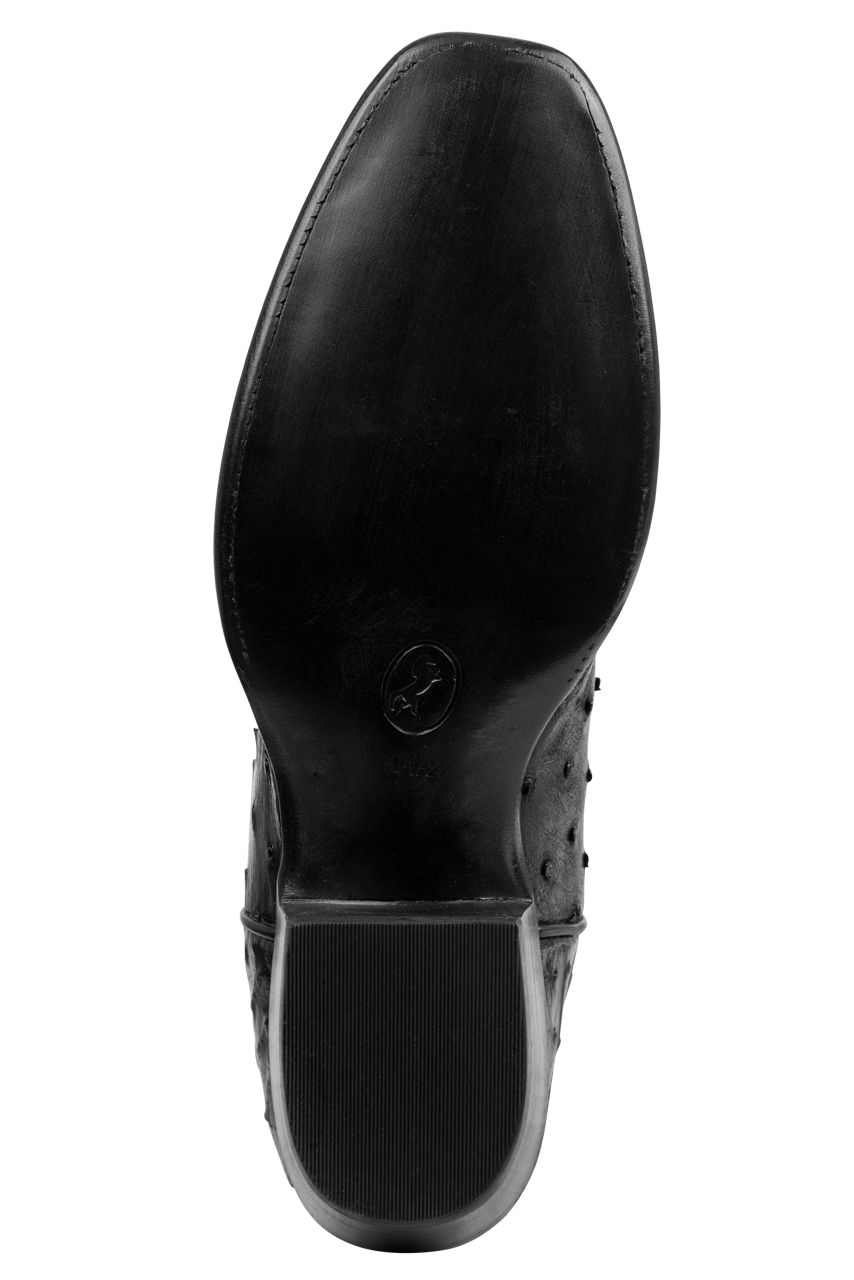 Stallion Men's Full Quill Ostrich Cowboy Boots - Black Cherry