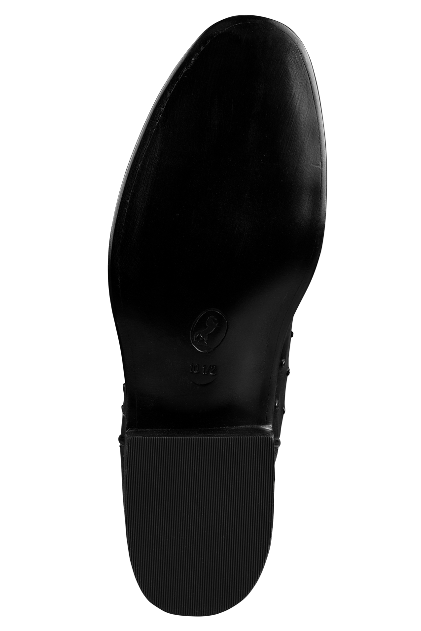 Stallion Full Quill Ostrich Roper Boots - Black