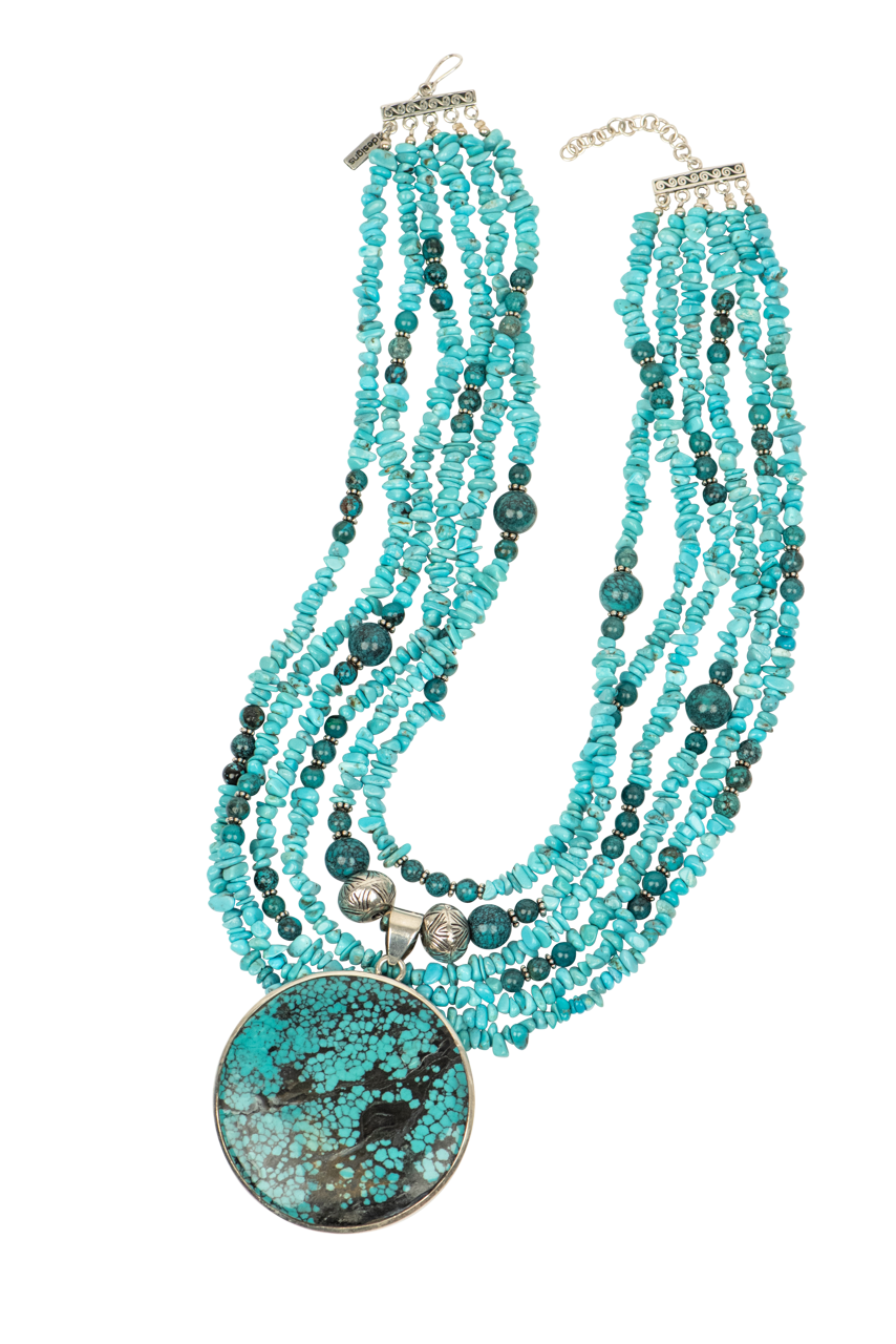 Paige Wallace Large Turquoise Pendant Necklace