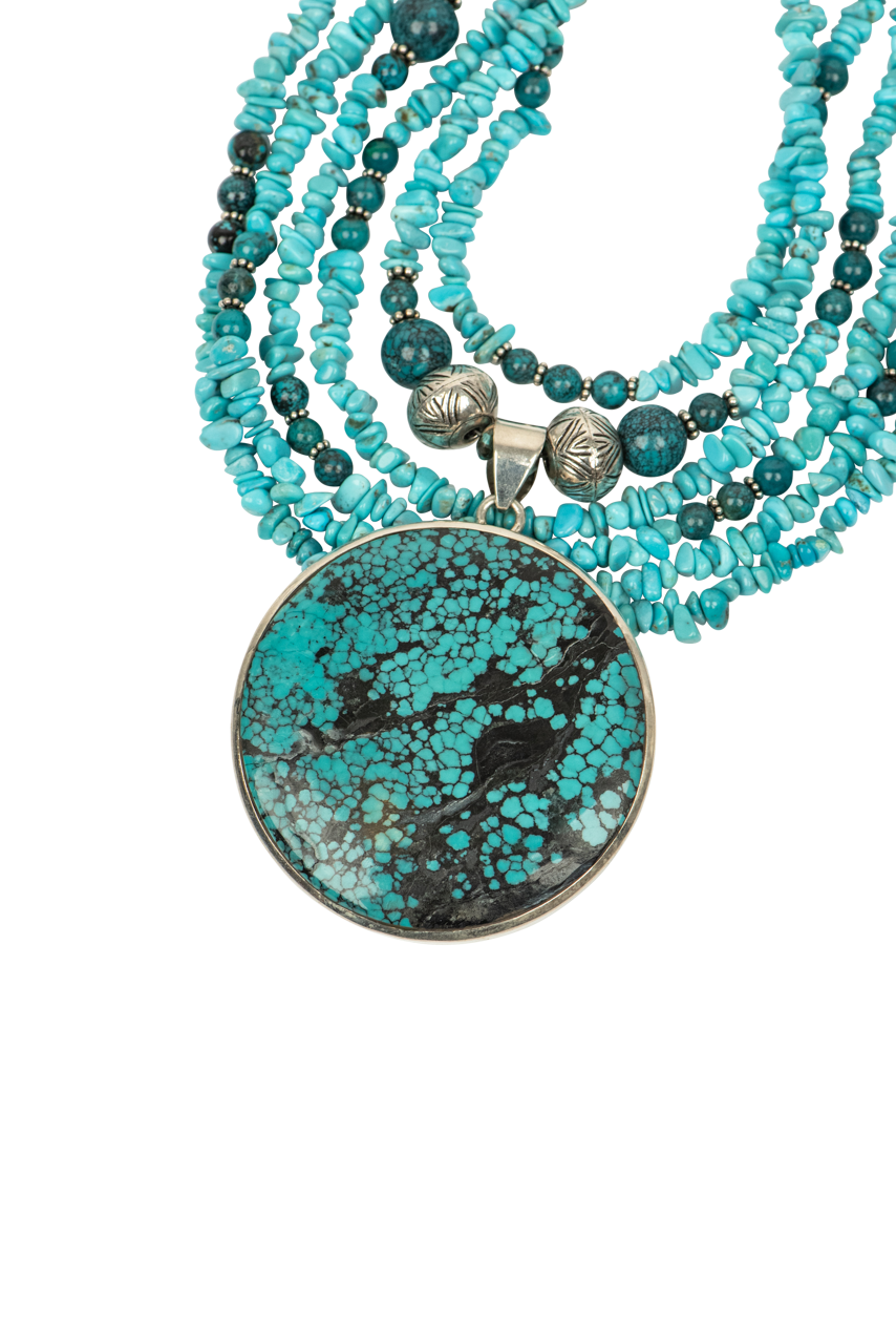 Paige Wallace Large Turquoise Pendant Necklace