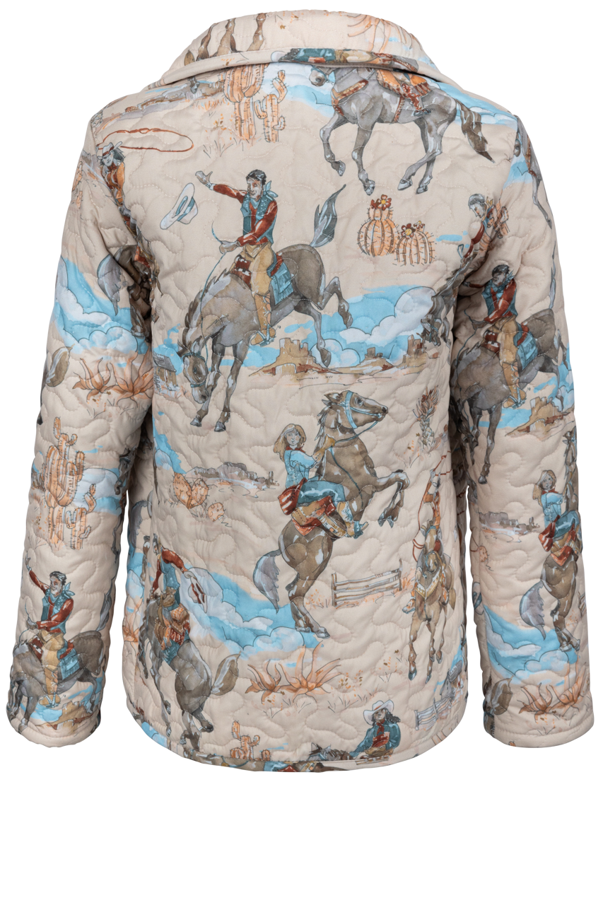 Ida Mae Birdie Quilted Snap Jacket - Pastel